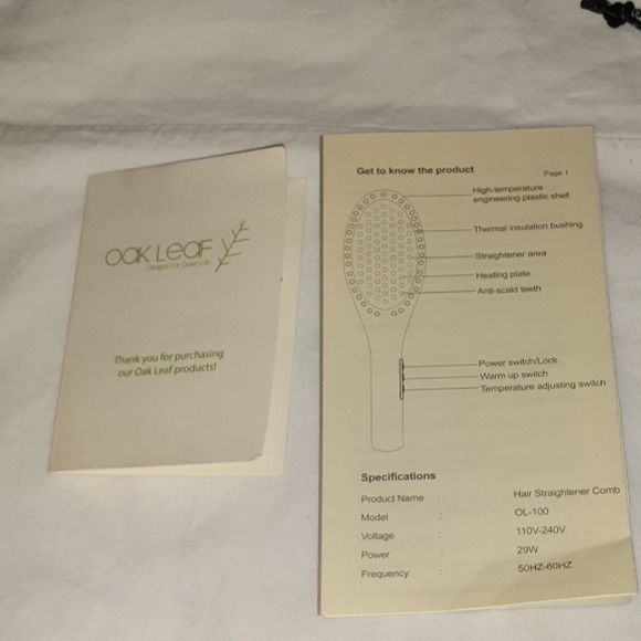 Oak Leaf‎ Hair Straightener Brush Iron in Box Pink - Picture 4 of 8